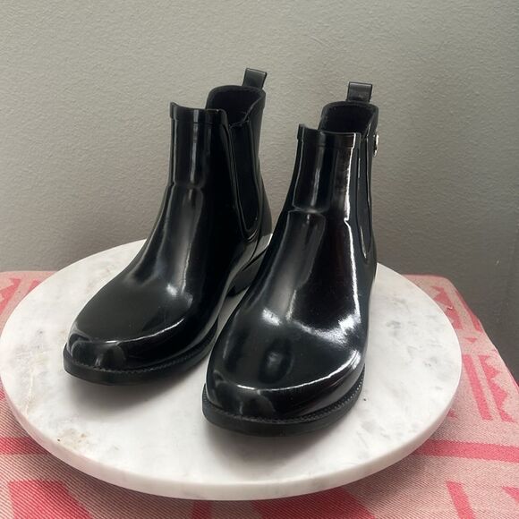 Michael Kors Black Charm Rain Boots Shoes - Picture 2 of 4